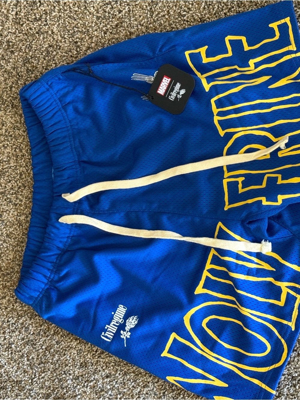 Marvel Civil Regime Blue Mesh Shorts – Size Small